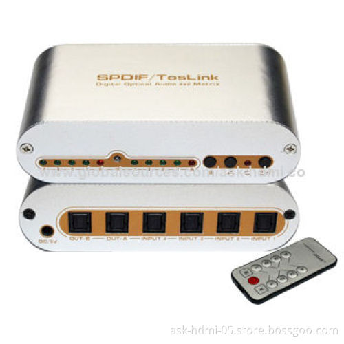 HDMI Digital Audio Optical 4x2 Matrix, Supports Signal Retiming
